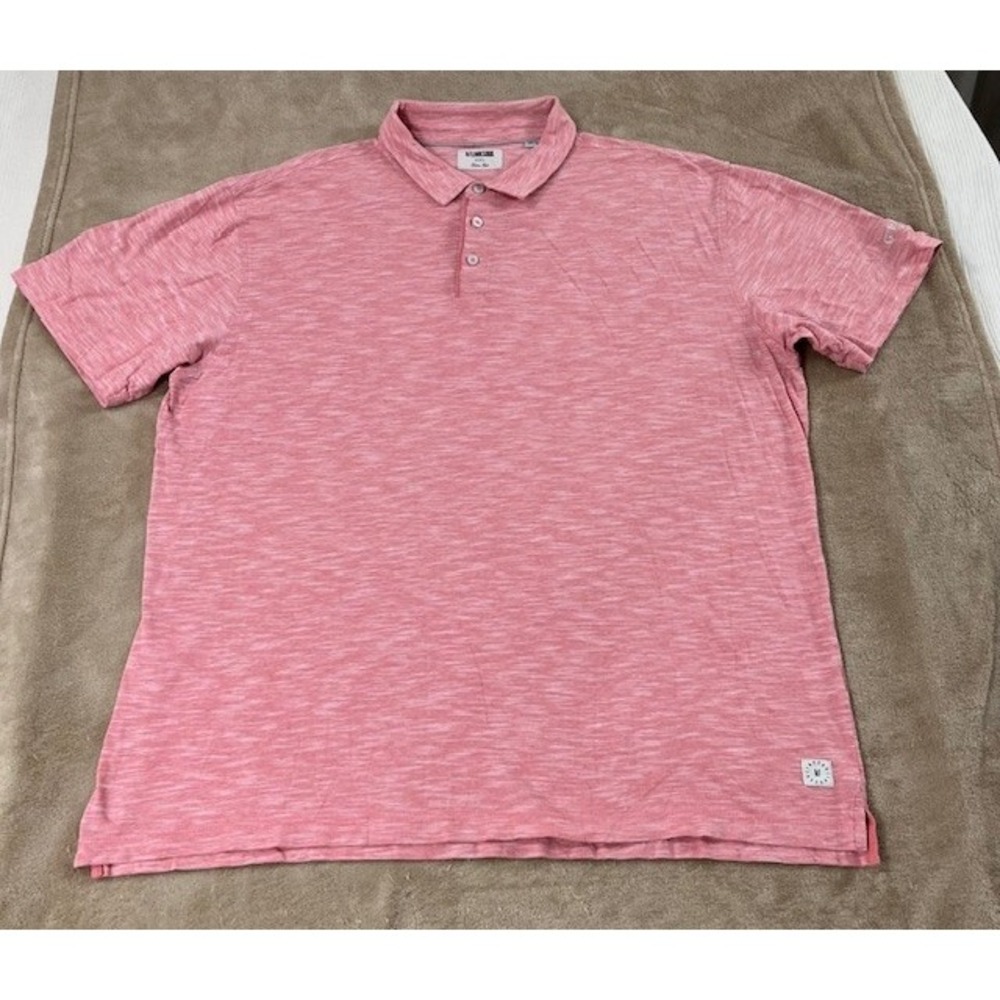 LinkSoul tempus fugit Men shirt Polo 2XL Pink Short Sleeve 100% Luxury Cotton